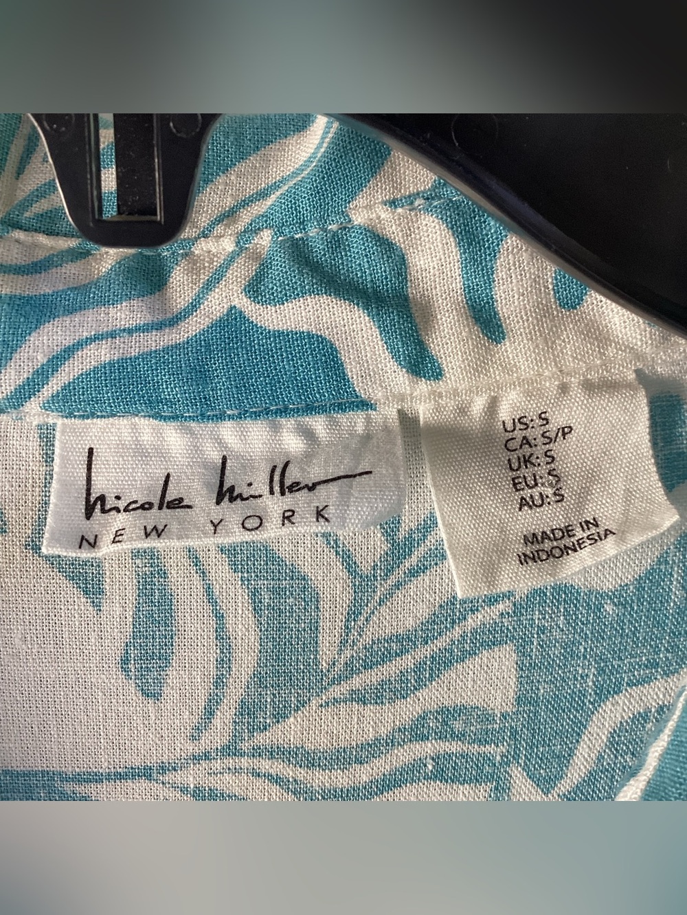 Nicole Miller Blue and White Floral Print Tiered MIDI Dress linen blend - Picture 3 of 7